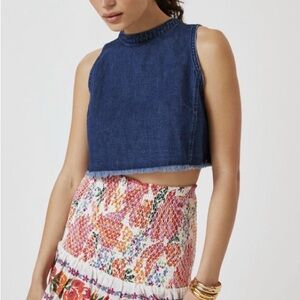 Pilcro By Anthropologie Sleeveless Cropped Denim Tank xs